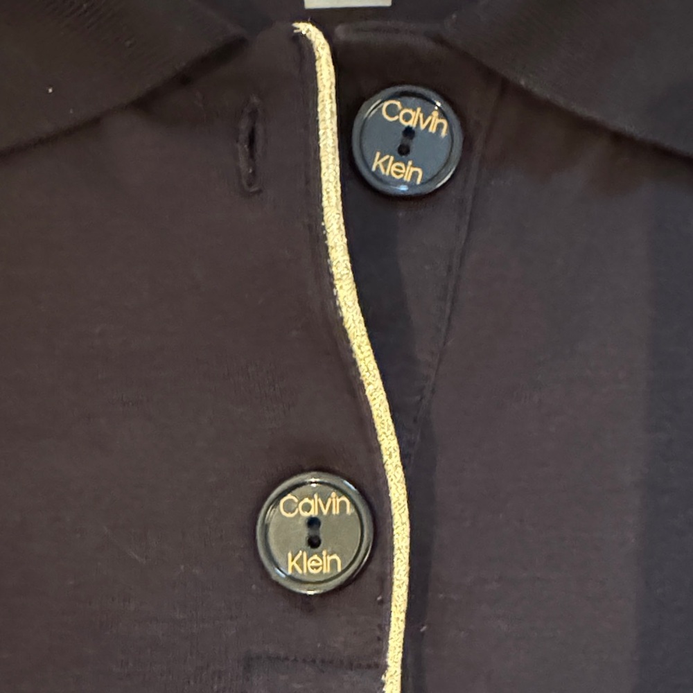 Calvin Klein | Black Polo Dress w/ Gold Accents NOWT | Size XL - Picture 4 of 8